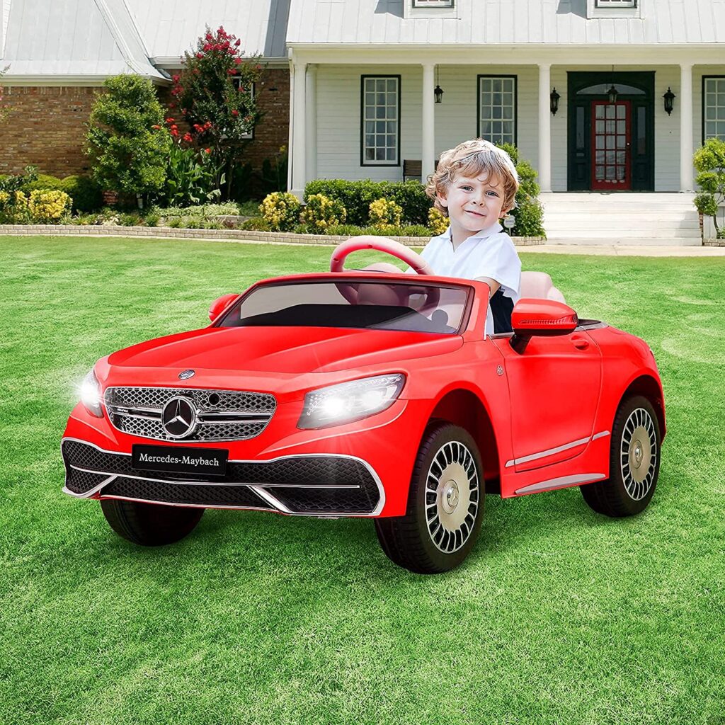 kids can ride power wheel in the backyard