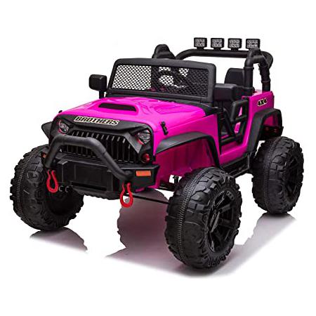 12V Kids Ride On Electric Truck, Rose Red