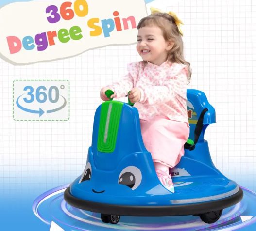 A kid is riding the bumper cars for kids.
