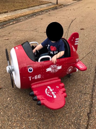 12V Electric Toy Airplane, Battery Powered Kids Ride on Car with 2 Joysticks, Remote Control, Red, Falcon-Gyrfalcon photo review