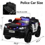 size of kids ride on police car